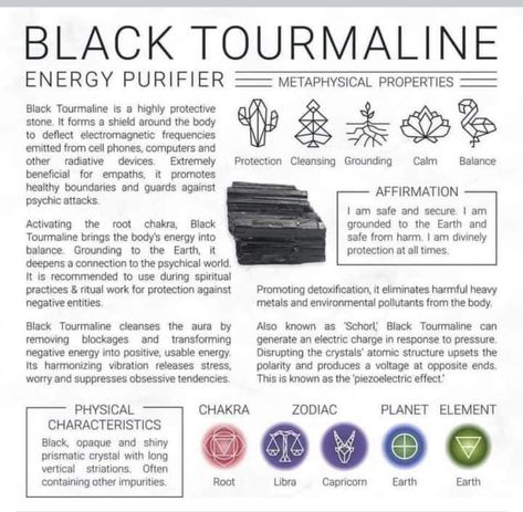 Mumbo Jumbo, Pagan Decor, Black Energy, Raw Black Tourmaline, Black Tourmaline Ring, Magical Life, Black Tourmaline Crystal, Crystals Healing Properties, Information Card