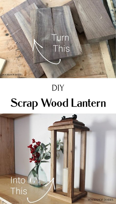 Diy Wood Lanterns, Wood Lantern Diy, Diy Wooden Lantern, Wooden Lanterns Diy, Diy Wooden Candle, Wooden Candle Lanterns, Using Scrap Wood, Lantern Ideas, Wood Lantern