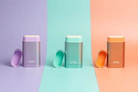 Wild Deodorant, Sunscreen Packaging, Natural Deodorant That Works, Coconut Dream, Sunscreen Stick, Purple Cases, Sandalwood Scent, Cosmetic Packaging Design, Makeup Package