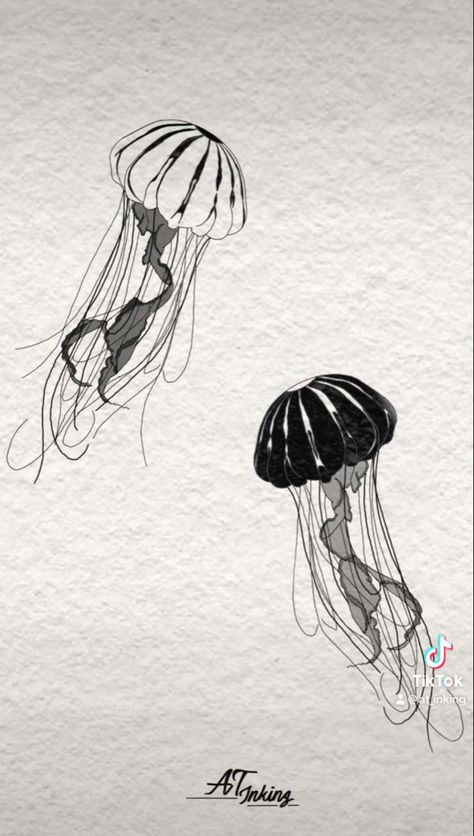 Matching jellyfish black and white ying and yang tattoo designs Jellyfish Tattoo Black And White, Jellyfish Black And White, Small Jellyfish Tattoo, Black And White Jellyfish, Jellyfish Tattoo, Tattoo Black, White Tattoo, Tattoos Ideas, Art Class