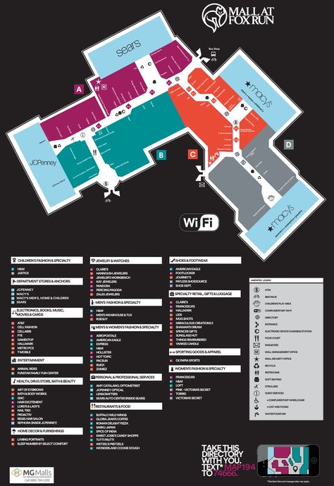 The Mall at Fox Run shopping plan Mall Map, School Signage, Zoo Map, Shopping Mall Architecture, Wayfinding Signs, Navigation Map, Building Layout, Hospital Interior, Directory Design