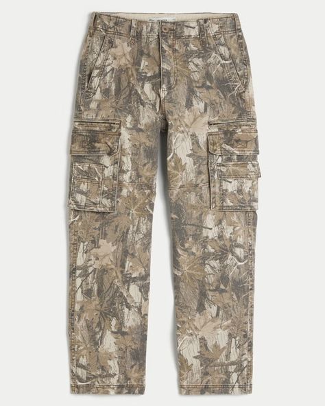 camo | HollisterCo.com Hollister Men, Men's Bottoms, Camo Cargo Pants, Camo Pants, Cargo Pants Men, Pocket Bag, Twill Fabric, Mens Bottom, Bottoms Pants