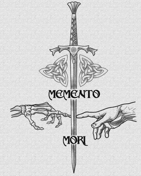 Curse Breaker Tattoo, Memento Mori Tattoo Design, Memento Mori Tattoo Men, Memento Mori Memento Vivere Tattoo, Momento Mori Tattoo, Memento Mori Tattoo Ideas, Meaning Full Tattoos, Mori Tattoo, Brotherhood Tattoo