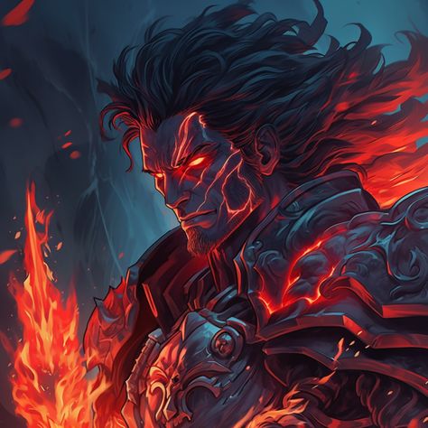 Sun Fire Elves Dragon Prince, Fire Paladin Dnd, Dnd Fire Genasi Male, Fire Barbarian, Fire Genasi Barbarian, Genasi Paladin, Fire Elemental Male, Evil Paladin, Fire Genasi Male