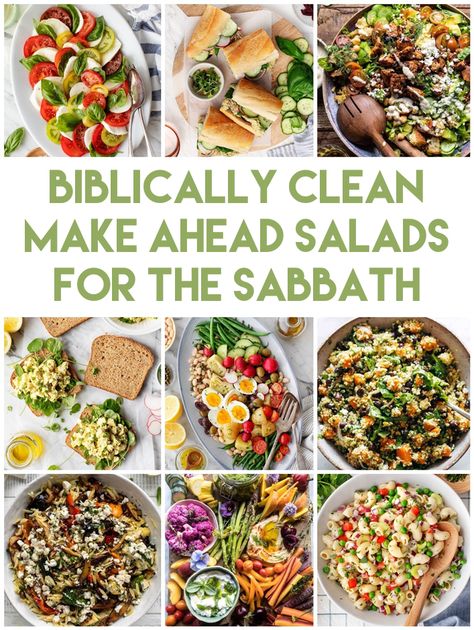 Clean Salads, Shabbat Dinner Recipes, Biblical Diet, Herbed Potato Salad, Bible Food, Shabbat Recipes, Summertime Salads, Jewish Cuisine, Make Ahead Salads