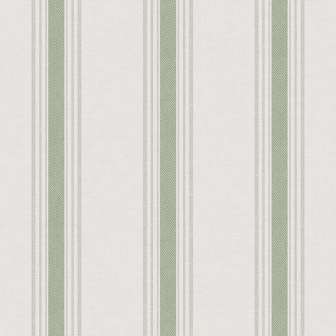 Brambly Cottage Laughlin Stripes Fabric Effect Design 10.05M X 53Cm Matte Wallpaper Roll | Wayfair.co.uk House Color Green, 21 Wallpaper, Herringbone Texture, Hotel Chic, Modern Nautical, Stripes Fabric, Stripes Wallpaper, Stripes Texture, Paper Wallpaper