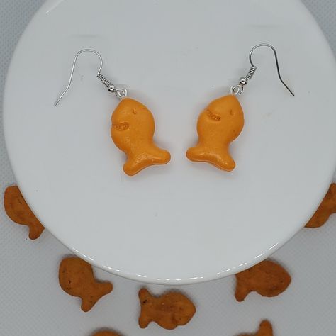 Silly Earrings, Crazy Earrings, Earrings Food, Jewelry Clay, Weird Jewelry, Funny Earrings, Fish Earrings, Miniature Food Jewelry, Food Earrings