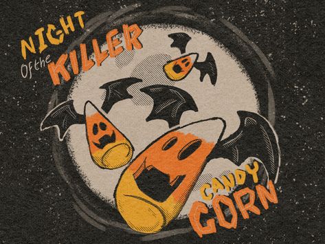 Night of the Killer Candy Corn by Kyle Patterson Candy Corn Aesthetic, Halloween Icons Aesthetic, Corn Aesthetic, Retro Halloween Aesthetic, Halloween Vintage Art, Halloween Aesthetic Spooky, Halloween Meaning, Vintage Halloween Aesthetic, Wallpapers Halloween