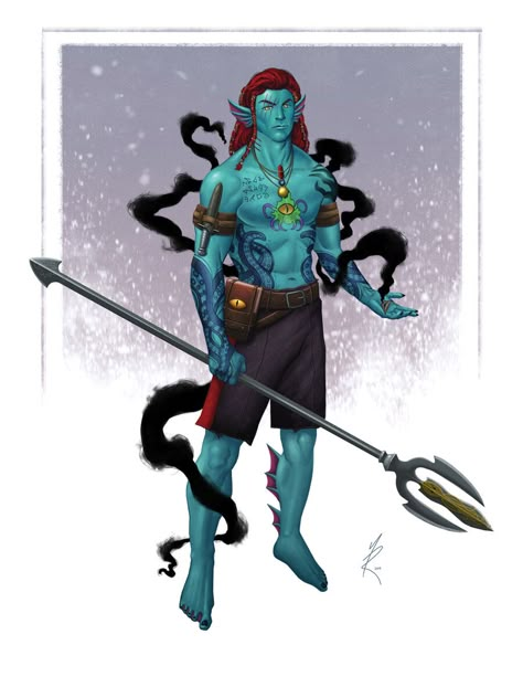 Triton Fighter, Triton Warlock, Dnd Races, Dungeons And Dragons Classes, One D, Fantasy Races, Dungeons And Dragons Characters, Dnd Art, Fantasy Rpg