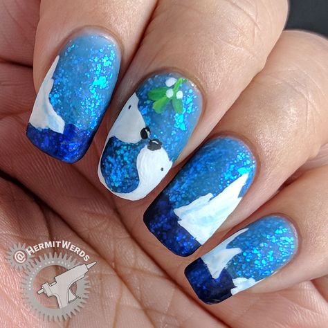 Iceberg Nails, Alaska Nails Designs, Alaska Nails, Polar Bear Nails, Bear Nails, Jelly Polish, Freehand Nail Art, 2023 Nails, Bears Nails