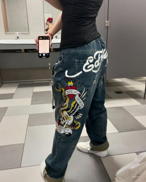 I GOT ON @edhardy ‼️‼️‼️ #edhardyjeans #jeans #edhardy #fashion #ootd #ootdfashion #fit #fitcheck #outfit #outfitoftheday Hardy Outfits, Ed Hardy Jeans, Ed Hardy, Ootd Fashion, Dream Wardrobe, Fashion Inspo Outfits, Outfit Of The Day, Outfit Ideas, Fashion Inspo