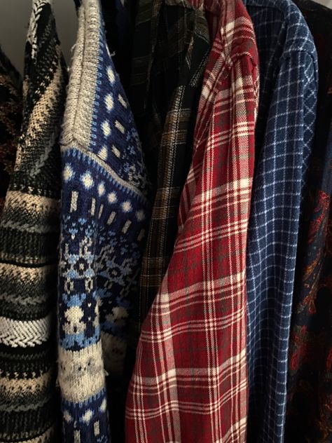 flannel shirt and granpa sweaters Vintage Flannel Aesthetic, Granpa Sweaters, Flannel Shirt Aesthetic, Gloom Aesthetic, Aesthetic Flannel, Flannel Aesthetic, Flannel Sweater, Heartbreak High, June Gloom