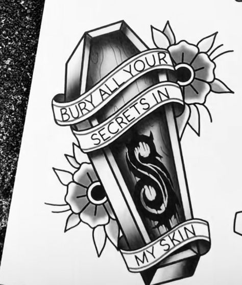 Traditional Coffin Tattoo Design, Coffin Flash Tattoo, Boredom Drawings, Coffin Outline, Coffin Tattoo, Learning Psychology, Friday The 13th Tattoo, 13 Tattoos, Tattoo Aesthetic