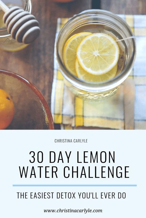 Lemon Water Detox Recipe, Lemon Water Challenge, Lemon Water Recipe, Cleansing Drinks, Hot Lemon Water, Water Challenge, Lemon Diet, Detox Challenge, Drinking Lemon Water