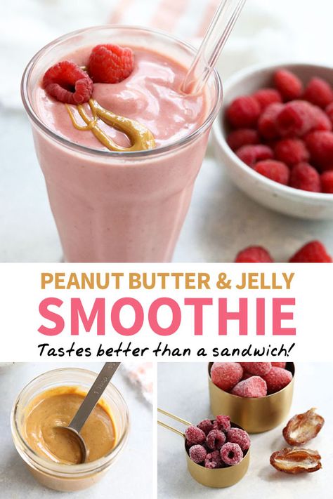 Peanut Butter And Jelly Smoothie, Easy Fruit Smoothie Recipes, Pb And J Smoothie, Apricot Smoothie, Peanut Butter And Jelly Sandwich, Dairy Free Smoothies, Jelly Sandwich, Mixed Berry Smoothie, Jamba Juice