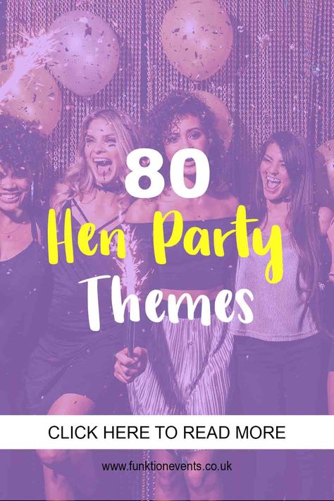 No bachelorette party is complete without a hen party theme. CLICK THROUGH to see a collection of hen party themes perfect for any bachelorette party! #henpartythemes #hendothemes #partythemes #hendoideas #henpartyactivities #henparty #hendo #henpartyideas #henpartyplanning Hens Party Dress Theme, Themes For Hens Party, Hen Themes Outfits, Hen Do Fancy Dress Ideas, Themed Hens Party, Hens Party Ideas Themes Decoration, Hen Do Theme Ideas, Hen Do Themes Outfits, Hen Party Ideas Themes