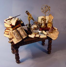 Harry Potter Miniatures, Gothic Dollhouse, Haunted Doll, Haunted Dollhouse, Diy Doll Miniatures, Halloween Miniatures, Haunted Dolls, Leather Bound Books, Miniature Rooms