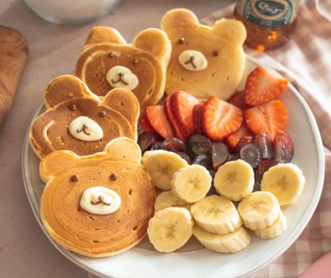 Absolutely Golden Bear Shaped Pancakes Cute Pancakes, Bear Pancakes, Easy Weekend Breakfast, Shaped Pancakes, Golden Bear, Weekend Breakfast, Golden Syrup, Breakfast Options, Delicious Breakfast