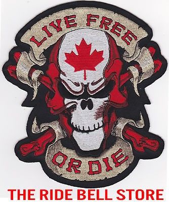 CANADIAN LIVE FREE OR DIE SKULL Motorcycle Vest PATCH on PopScreen Skull Motorcycle, Motorcycle Patches, Vest Patches, We Rock, Motorcycle Vest, Live Free, Skull Art, Samurai Gear, Rock And Roll