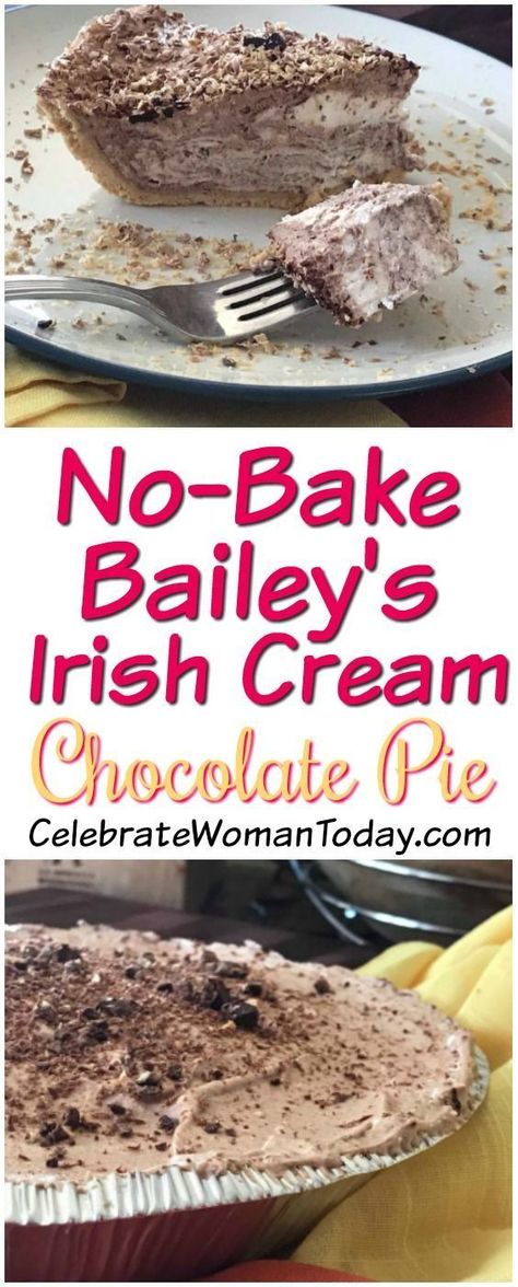 No Bake Bailey's Chocolate Pie Recipe Baileys Pie, Baileys Chocolate Pie, Baileys Cake, Chocolate Pie Recipe, Frugal Food, Baked Recipes, Chocolate Pie Recipes, Chocolate Pie, Bake Dessert