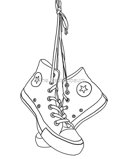 Converse Hanging, Converse Drawing On Shoes, Pointe Shoes Drawing, Ballet Shoes Drawing, Fun Converse, Drawing On Shoes, Nike Drawing, Converse Drawing, Drawing Room Interior Design