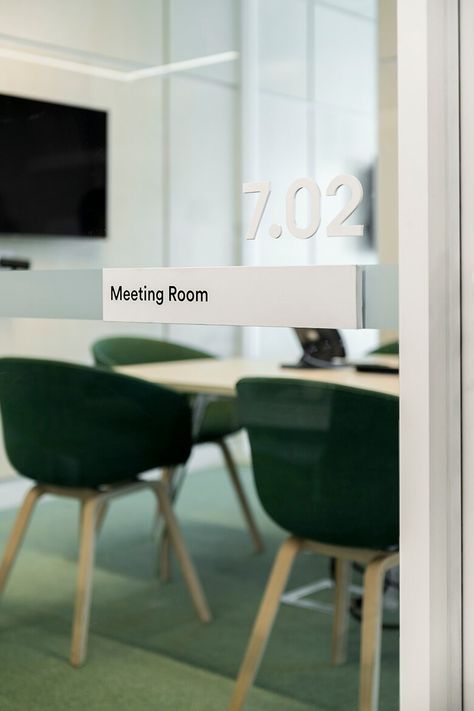 Glass Door Signage, Meeting Room Names, Office Signage Design, Glass Wall Office, Glass Signage, Room Signage, Door Signage, Wayfinding Signage Design, Office Signage