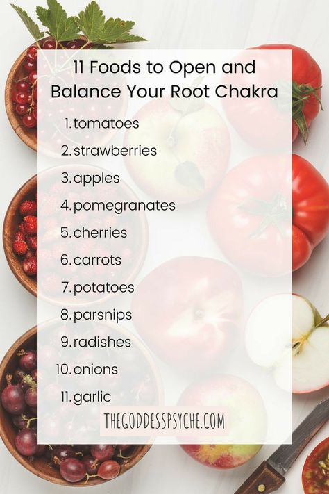 Balanced Root Chakra, Root Chakra Meals, Root Chakra Recipes, How To Balance Root Chakra, Root Chakra Foods, Healing Root Chakra, Root Chakra Crystals, Chakra Practices, Blocked Root Chakra