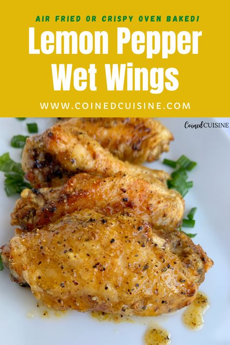 American Deli, Lemon Pepper Chicken Wings Recipe, Air Fry Chicken Wings, Lemon Pepper Chicken Wings, Wing Sauce Recipes, Chicken Wing Recipes Baked, Lemon Pepper Wings, Homemade Fries, Air Fryer Chicken Wings