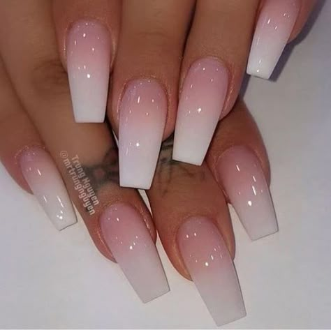 Coffin Nails: Latest ombre nail ideas Long nails Acrylic nails coffin short Acrylic nails coffin pink Pink acrylic nails White nails Ombre acrylic nails Pink White Nails, Pink Coffin, Pink Ombre Nails, Ombre Nail, Long Nail Designs, Ombre Acrylic Nails, French Tip Acrylic Nails, Ombre Nail Designs, Ballerina Nails