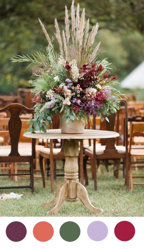 wild grasses eucalyptus fall floral Greenery Arrangements For Home Farmhouse, Wedding Ceremony Floral Arrangements, Florist Inspiration, Wild Flower Arrangements, Rustic Flower Arrangements, Table Flower Arrangements, Large Flower Arrangements, Tafel Decor, Fall Flower Arrangements