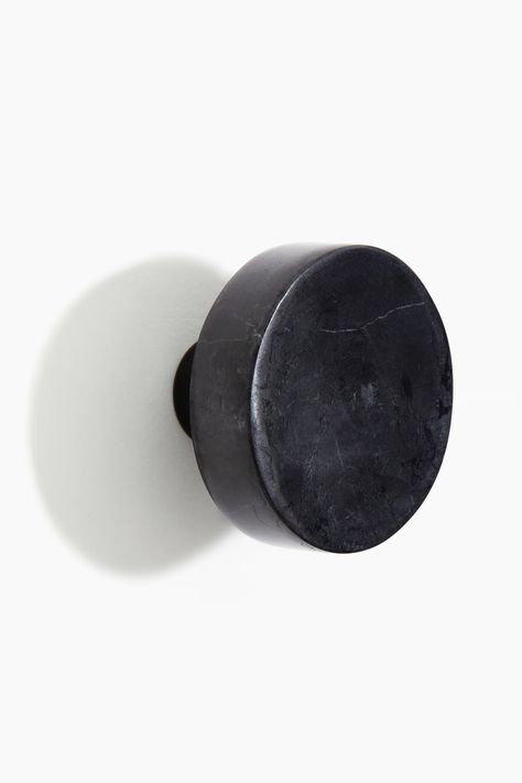 Marble Wall Hook - Black - Home All | H&M CA Marble Knobs, Entry Decor, Shower Storage, Interior Textiles, Black And White Marble, H&m Home, Room Fragrances, Marble Wall, Studio Mcgee