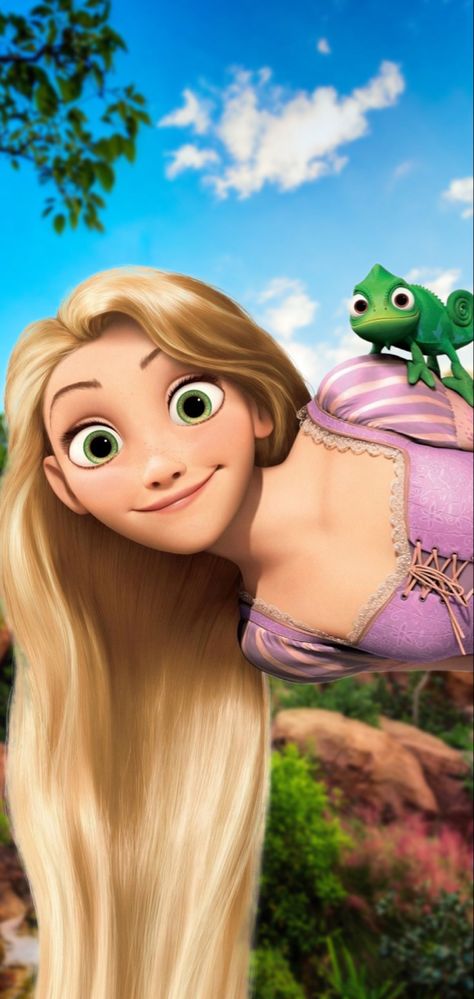 Desny Princess Picture Drawing, Rapunzel Homescreen, Disney Homescreen, Tangled Images, Tangled Lockscreen, Disney Characters Images, Tangled Wallpaper, Disney Princess Cosplay, Sloped Backyard