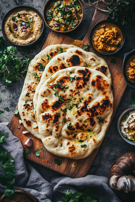 Discover how to make the fluffiest vegan naan ever! This easy naan recipe is the perfect addition to your healthy food menu and pairs well with any vegan Indian dish. #VeganNaanBread #NaanRecipe #HealthyFoodFacts #CheapHealthyMeals Vegan Naan Bread Recipe, Potato Naan, Easy Vegan Naan, Vegan Naan Bread, Naan Bread Recipes, Naan At Home, Easy Naan Recipe, Vegan Indian Dishes, Easy Naan