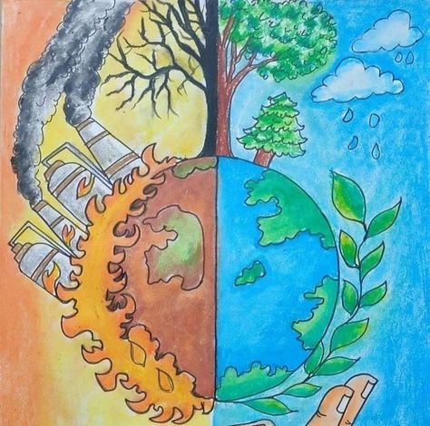 Soil Pollution Poster Drawing, Save Earth Drawing, Art Competition Ideas, Earth Day Projects, Earth Drawings, Soft Pastel Art, Creating A Bullet Journal, Awareness Poster, Karakter Disney