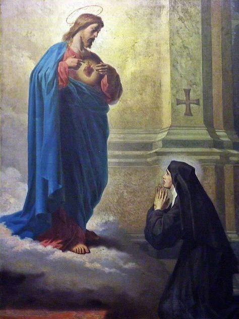 Margaret Mary Alacoque, St Margaret Mary, Traditional Catholicism, Jesus And Mary, Holy Quotes, Santa Margarita, Religious Pictures, St Margaret, Jesus Photo