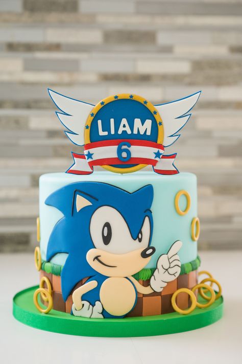 Sonic The Hedgehog Birthday Cake, Hedgehog Birthday Cake, Birthday Cale, Sonic Birthday Cake, Sonic The Hedgehog Cake, 6th Birthday Boys, Bolo Sonic, 5th Birthday Boys, Sonic Cake