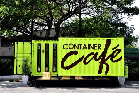 Shipping Container Cafe, Container Coffee Shop, Container Van, Shipping Container Architecture, Shipping Container Design, Container Restaurant, Container Cafe, Container Conversions, Container Bar