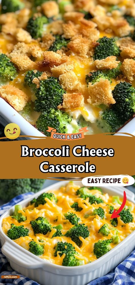 Creamy, cheesy, and absolutely irresistible, this Broccoli Cheese Casserole is the ultimate comfort food. A perfect side dish for any holiday table. #CheesyBroccoli #CasseroleLove #ComfortFood Cheddar Broccoli Bake, Broc Cheese Casserole, Vegtable Casserole, Creamy Broccoli Casserole, Best Broccoli Casserole, Broccoli Casseroles, Broccoli And Cheese Casserole, Broccoli Cheese Casserole Easy, Easy Broccoli Casserole