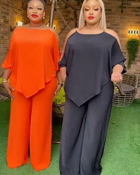 Duchess Two Piece Styles, Crop Top And Trousers Outfit, Chiffon Trouser And Top Styles Nigeria, Two Piece Outfits Pants Casual, 2piece Outfits Pants, Two Pieces Trouser And Top, Two Piece Outfits Pants Classy, Trouser And Top For Ladies, Trouser And Top