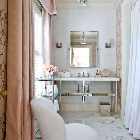 Suzanne Kasler Interiors - Interior Designer | Chairish Guest Bathroom Decor, Bathroom Color Schemes, Bathroom Color, Guest Bathrooms, Subway Tiles, Atlanta Homes, Home Goods Decor, Guest Bath, Traditional Bathroom