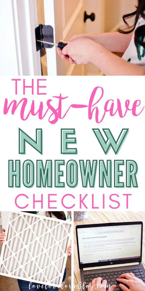 Things To Buy For A New House Checklist, Brand New Home Checklist, 1st Time Home Buyer Checklist, New Homeowner Tips, New Home Shopping Checklist, Home Must Haves Checklist, New Home To Do List, First Time Homeowner Essentials, New Home Tips And Tricks