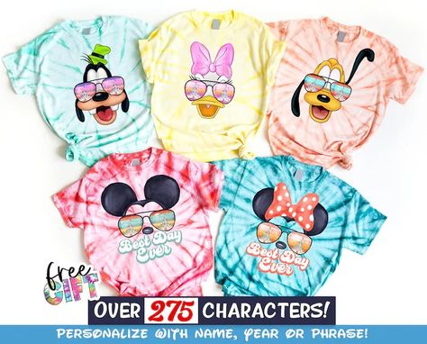 Tie-Dye Disney Character T-Shirts are Colorful Fun - Fashion - Disney Shirts Family, Meeko Pocahontas, Personalized Disney Shirts, Family Shirts Disney, Disney Family Shirts, Disney Trip Shirts, Disneyland Shirts, Womens Disney Shirts, Disney World Shirts