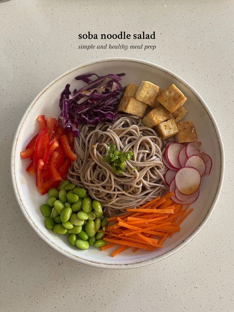 cold soba noodle salad recipe with sesame ginger dressing | TikTok  healthy cold soba noodle salad recipe healthy meal prep recipes for summer Cold Soba Noodle Recipe, Cold Soba Noodle Salad, Soba Noodle Recipe, Almond Daughter, Noodles Salad, Soba Noodles Recipe, Healthy Meal Prep Recipes, Soba Noodle Salad, Cold Soba