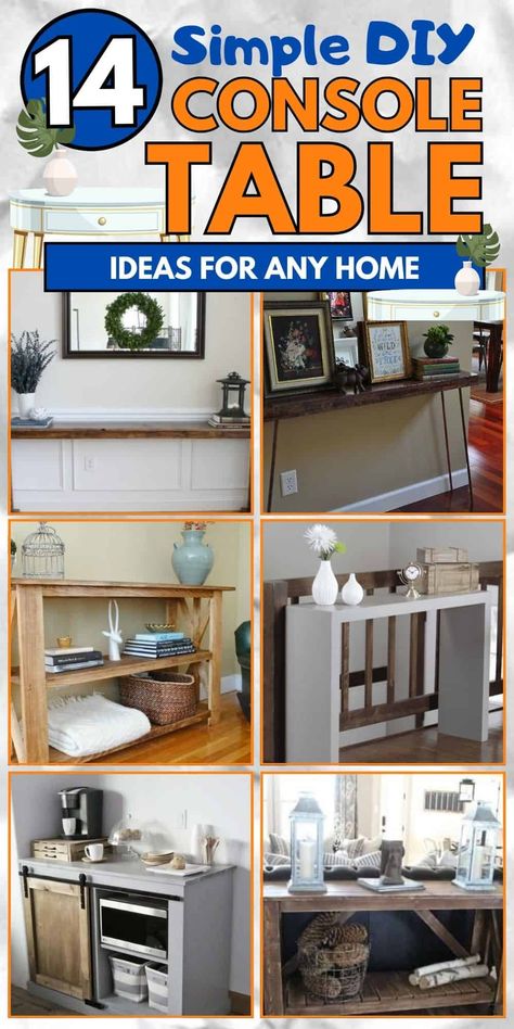 A console table is a perfect way to add character to your entryway, and these DIY ideas will help you create a stunning piece of furniture. Whether you want a sleek modern design or something more vintage, these projects will bring elegance and function to your home. Diy Upcycling Projects, Diy Console, Diy Console Table, Upcycling Projects, Diy Upcycling, Upcycle Projects, Table Plans, Console Tables, Repurpose