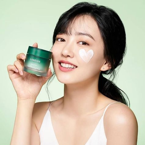 Cica Sleeping Mask, Koleksi Parfum, Laneige Water Sleeping Mask, Skincare Products Photography, Skin Model, Beauty Photoshoot, Beauty Ad, Beauty Products Photography, Beauty Shoot