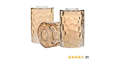 GoldSwift 3 Pack Amber Hammered Glass Lamp Shade Replacement, 6" Tall, Water Ripple Cylinder Glass Lighting Fixture Lampshade Globe Cover for Chandelier Pendant Light Wall Sconce, 1-5/8 Inch Fitter - - Amazon.com Kitchen Bar Lights, Lamp Shade Replacement, Closet Lights, Bar Lights, Diy Lights, Rivers Edge, Glass Light Fixture, Amber Lights, Closet Lighting