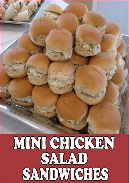 Mini Chicken Salad Sandwiches – 99easyrecipes Chicken Salad Hors D’oeuvres, Chicken Salad Sliders Parties, Mini Chicken Salad Sandwiches Appetizers, Party Chicken Salad Sandwiches, Chicken Salad Party Sandwiches, Chicken Salad Puff Pastry, Chicken Salad For A Crowd Parties, Chicken Salad Mini Croissants, Chicken Salad Sandwiches For A Crowd