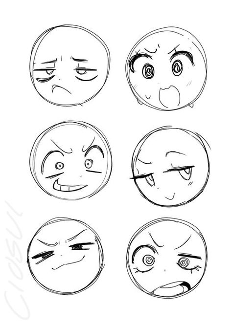 Oc Face Expression, Expressive Anime Faces, Simple Expressions Drawing, Disappointed Face Expression Drawing, Expression Sketches Face, Cartoony Body Poses, Expression Face Drawing, Funny Face Reference, Random Cute Doodles