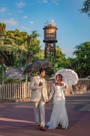 NEW Disney Wedding Park Portrait Session Location: Tiana’s Bayou Adventure | Disney Weddings Bayou Wedding, Park Portrait, Honeymoon Wish, Disney Weddings, Christmas Disney, Princess Tiana, Capture Memories, Blog Inspiration, Disney Cruise Line