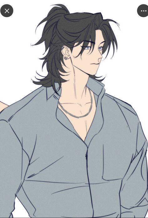 Male Hair Styles Drawings, Hair References Drawing, Ponytail Drawing, Drawing Male Hair, Anime Hairstyles Male, Manga Hair, Hair Sketch, Figure Drawing Reference, Guy Drawing